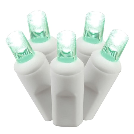 Vickerman LED White Wire End Connecting 6 in. Spacing 50 ft. Long Light Set with Green Lights X6W6104